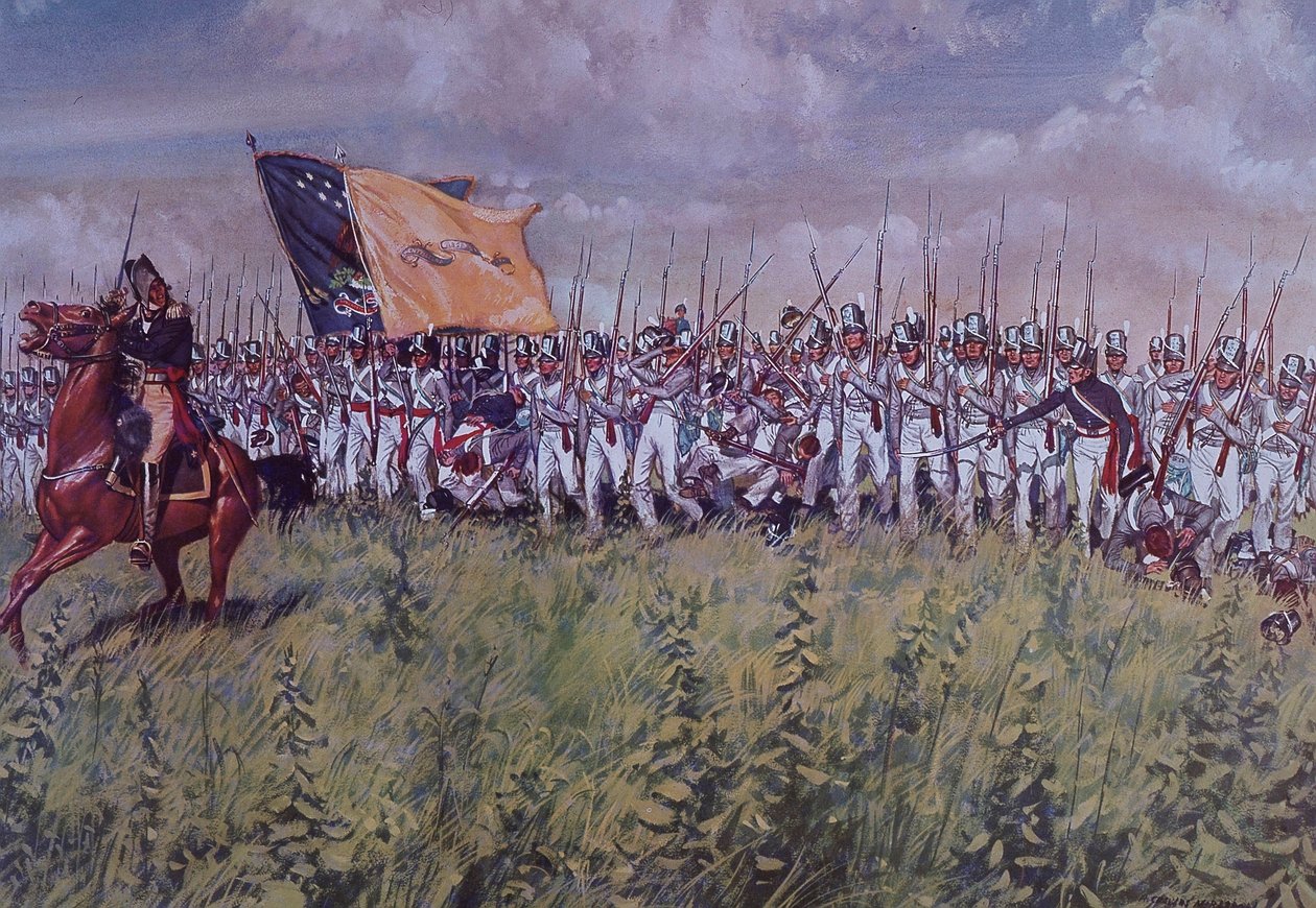 Chippawan taistelu (väri litho) tekijältä John Ward Dunsmore