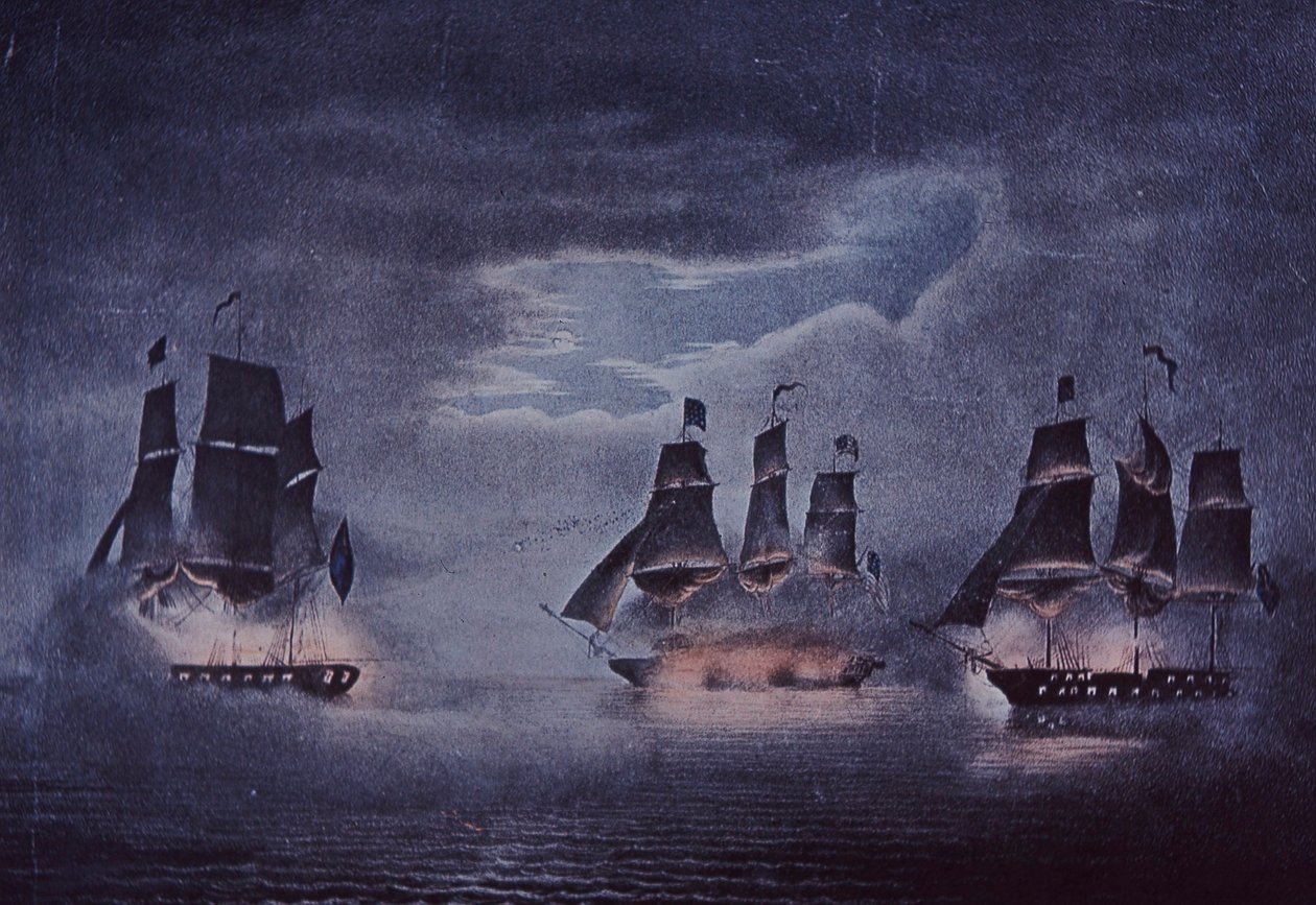 USS Constitution (väri litho) tekijältä John Ward Dunsmore