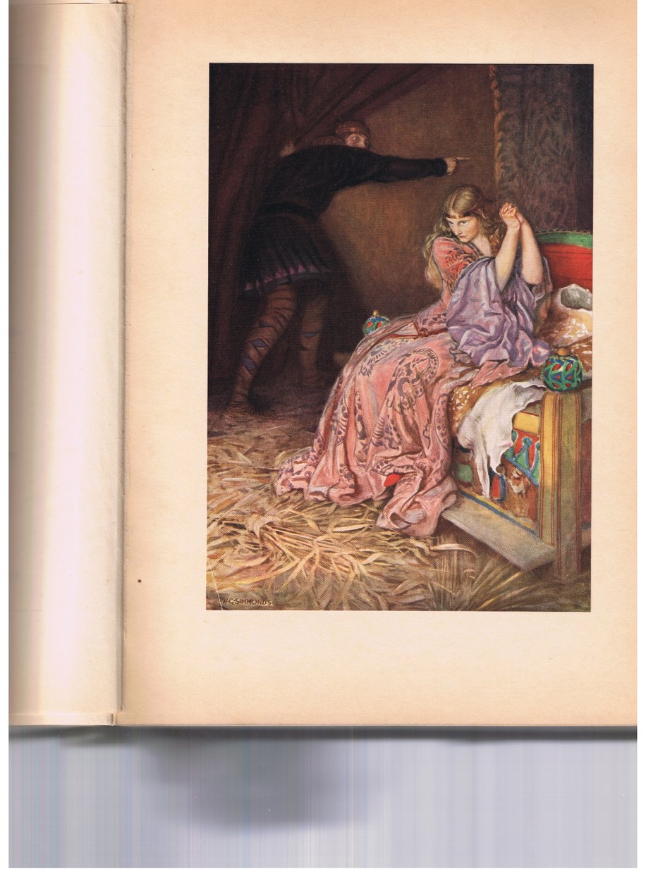 Hamlet käskee Opheliaa menemään nunnaluostariin ja teeskentelee olevansa hullu, William Shakespearen Hamletista, Hodder und Stoughtonin vuonna 1915 julkaisemasta painoksesta. tekijältä W. G. Simmonds