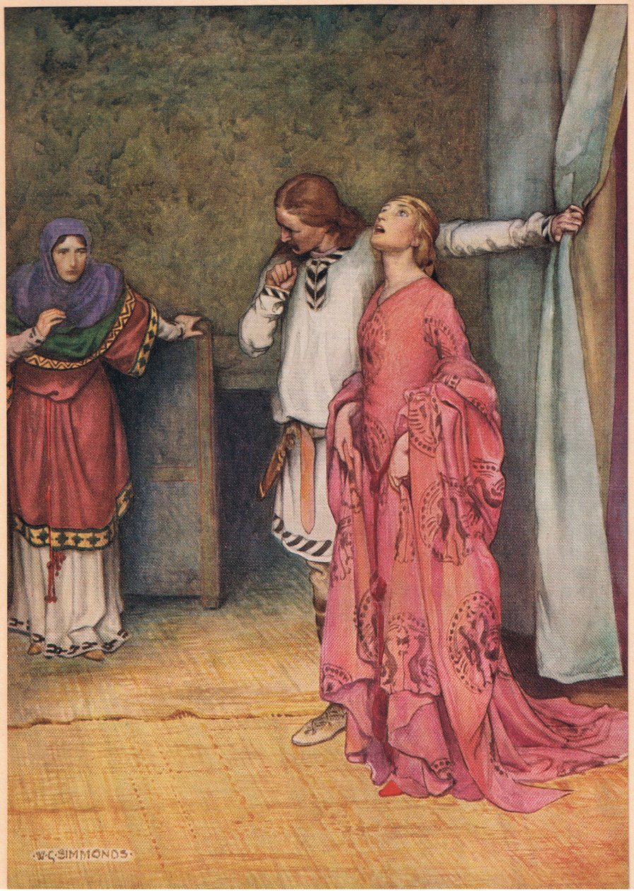 Ophelian hulluus William Shakespearen Hamletista, Hodder und Stoughtonin vuonna 1915 julkaisema painos tekijältä W. G. Simmonds