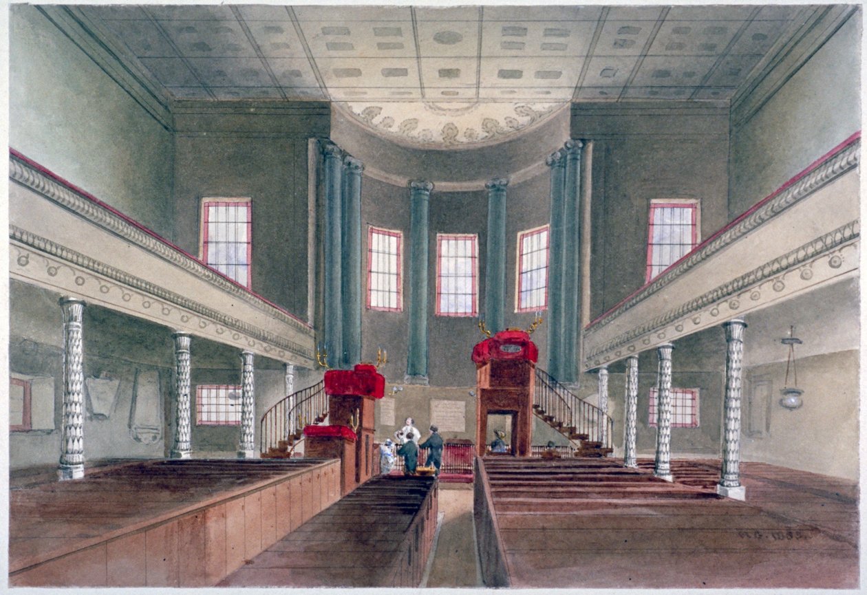 Sisäkuva St Pancrasin uudesta kirkosta, Lontoo, 1855 tekijältä W Guest