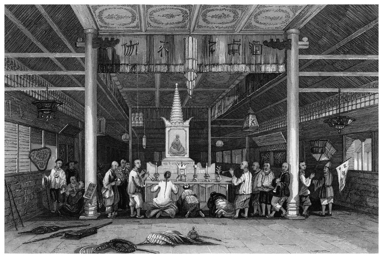 Buddhan temppeli, Kanton, Kiina, 1843 tekijältä W. H. Capone