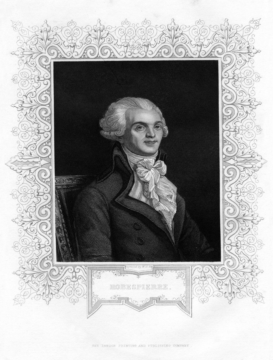 Maximilien Robespierre, yksi Ranskan vallankumouksen johtajista, 1800-luku tekijältä W H Moll