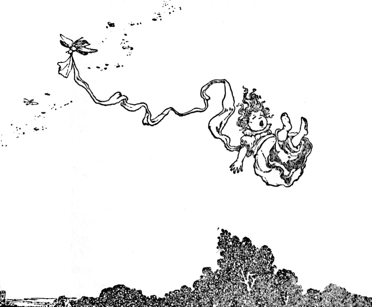 Voi kauhuissani köyhä Tommelise!, vuodelta 1930 tekijältä William Heath Robinson