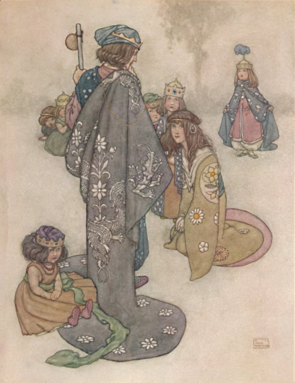 Prinsessoja hän löysi paljon, mutta olivatpa ne oikeita prinsessoja, se oli mahdotonta hänelle D tekijältä William Heath Robinson