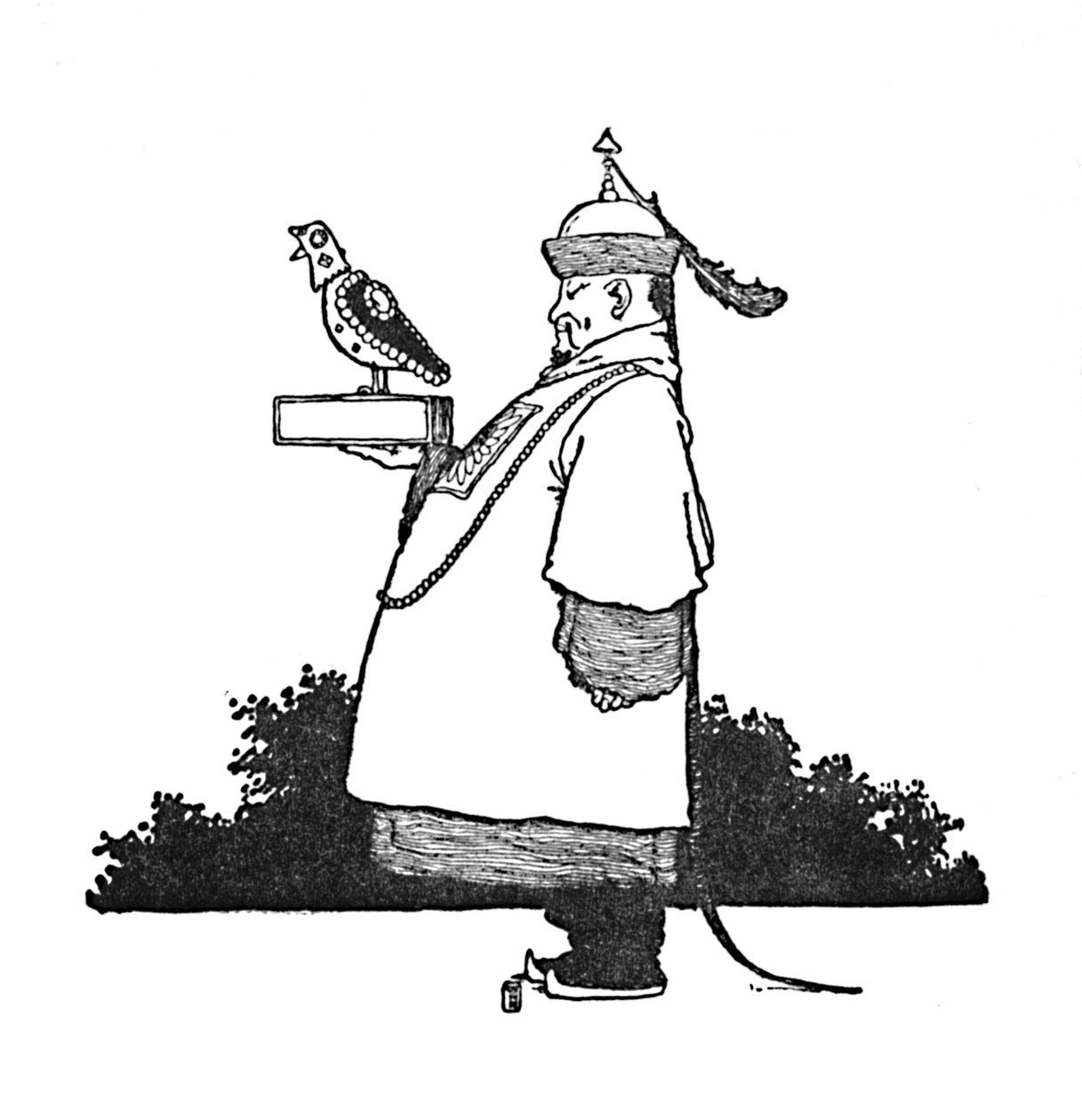 Keisarillinen satakielin tuoja, vuodelta 1930 tekijältä William Heath Robinson