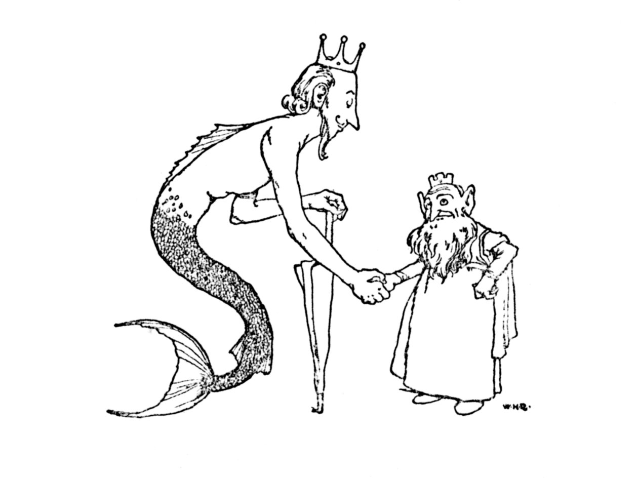 Mer-King on kutsuttava ensin, vuodelta 1930 tekijältä William Heath Robinson