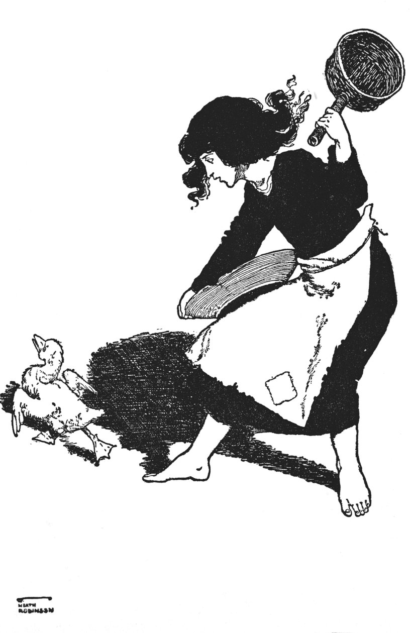 Köyhä ankanpoikanen oli kaikkien halveksittu, vuodelta 1930 tekijältä William Heath Robinson