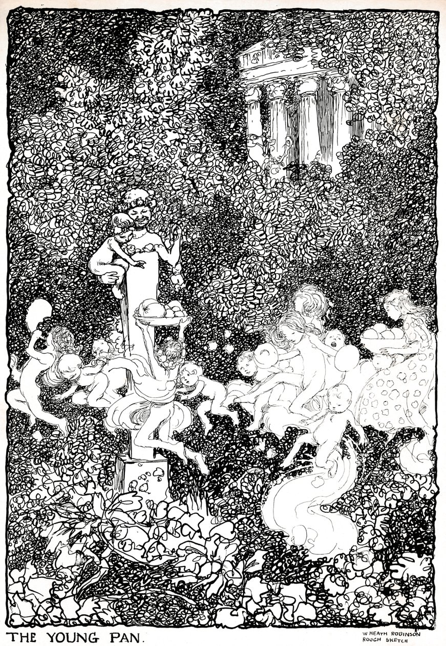 Nuori Pan - Ensimmäinen vaihe, vuodelta 1920 tekijältä William Heath Robinson