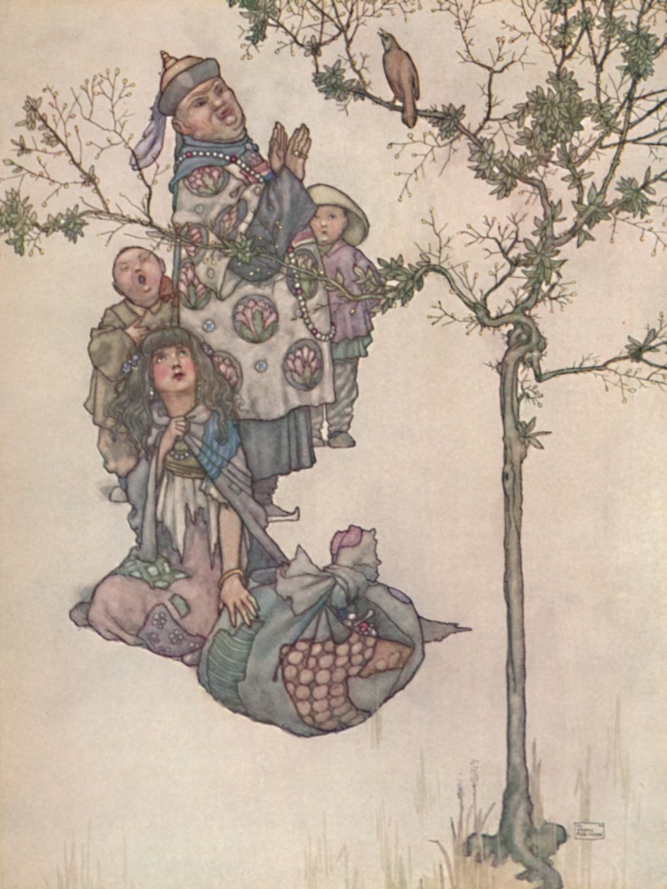 Sitten alkoi The Nightingale To Sing, vuodelta 1930 tekijältä William Heath Robinson