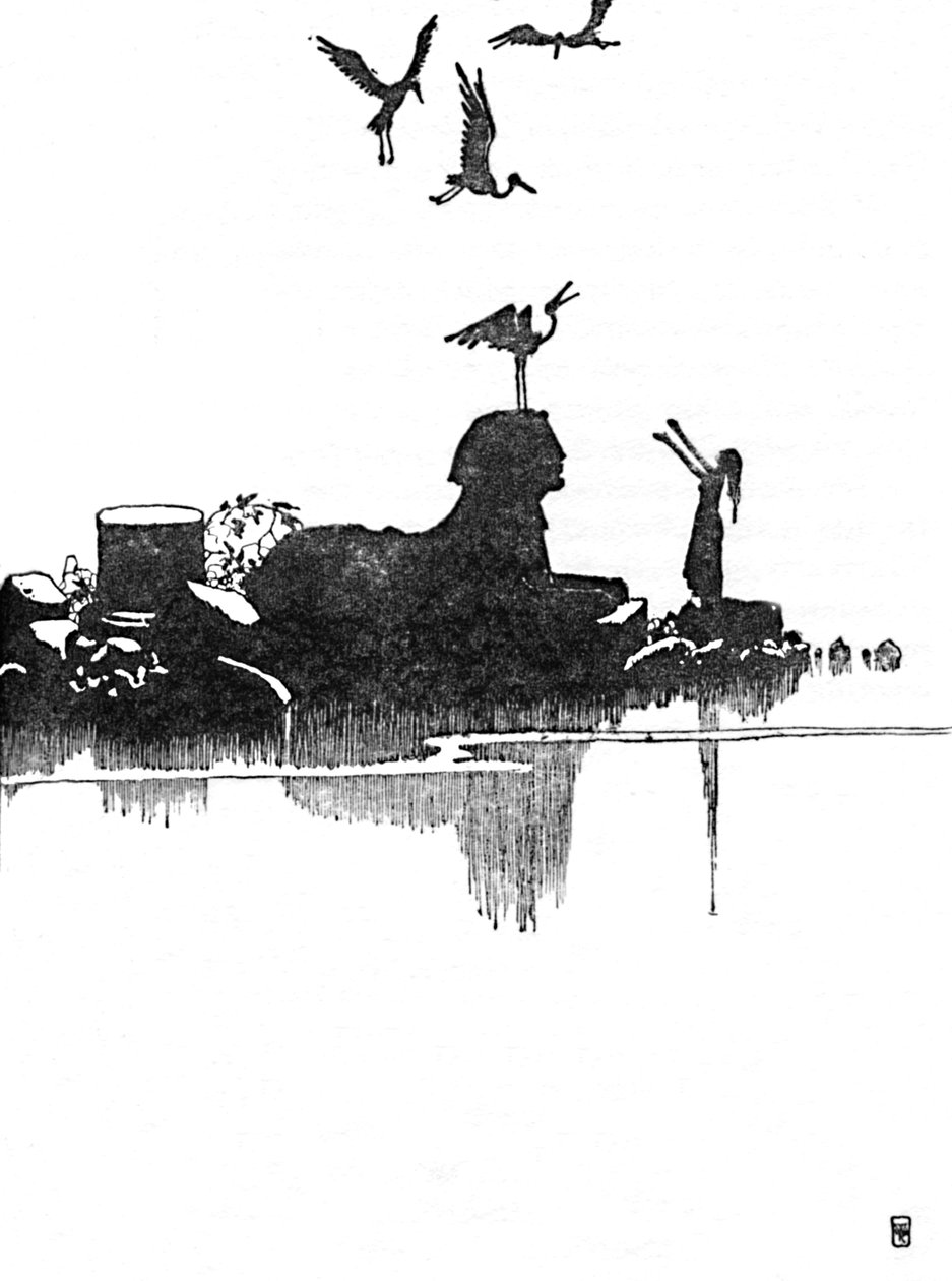 Sitten hän näki haikarat, vuodelta 1930 tekijältä William Heath Robinson