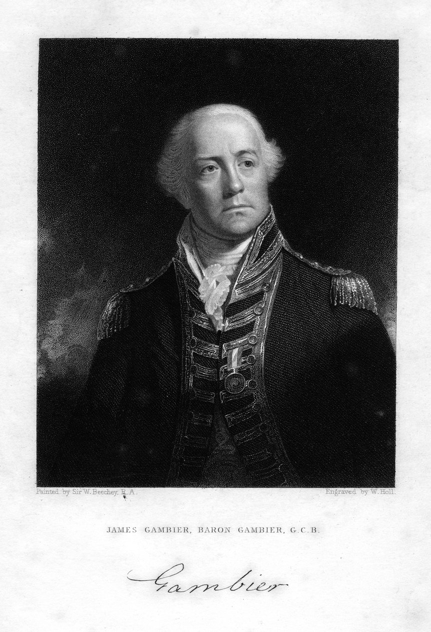 Amiraali James Gambier 1756-1833, 1. Baron Gambier, 1837. tekijältä W. Holl