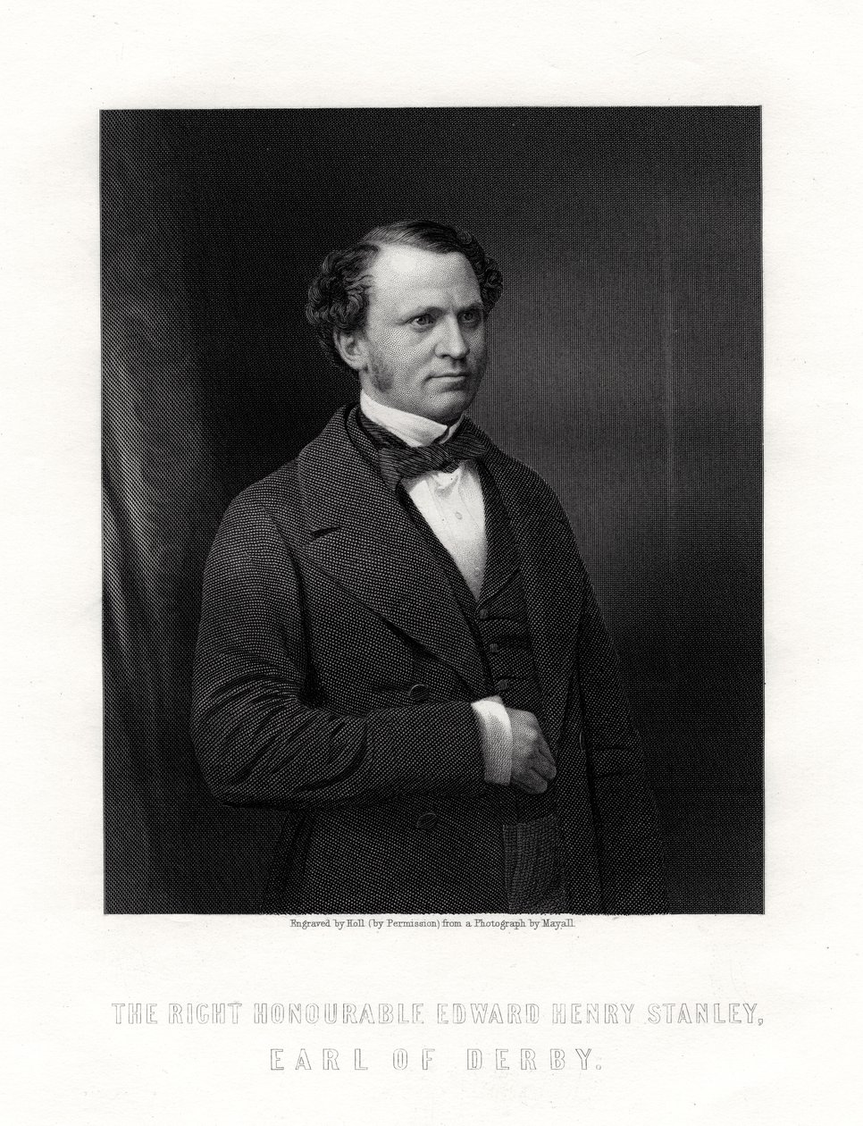 Edward Henry Stanley, 15. Earl of Derby, brittiläinen valtiomies, 1800-luvun puolivälissä. tekijältä W. Holl