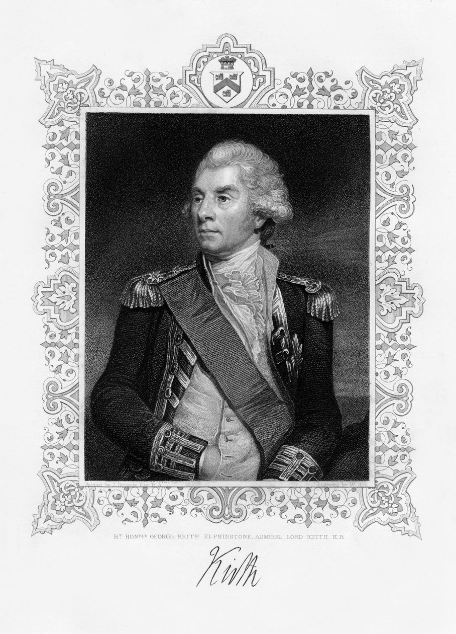 George Keith Elphinstone, 1. varakreivi Keith, Britannian amiraali, 1800-luku. tekijältä W. Holl