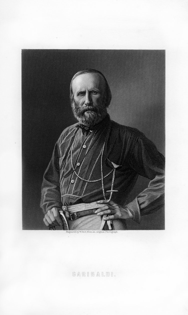 Giuseppe Garibaldi, italialainen patriootti ja Risorgimenton sotilas, 1893. tekijältä W. Holl