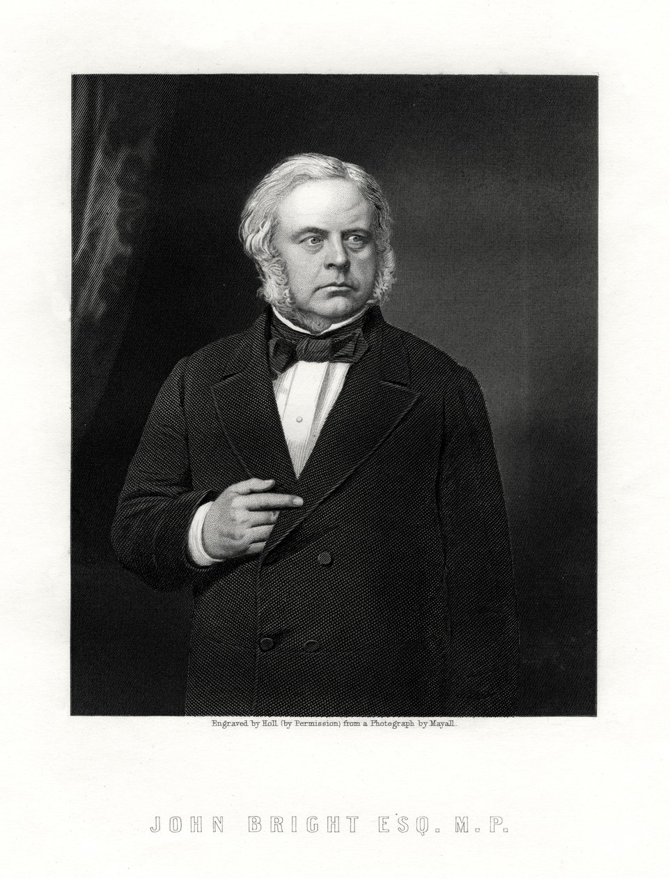 John Bright, brittiläinen radikaali ja liberaali valtiomies, 1800-luku. tekijältä W. Holl