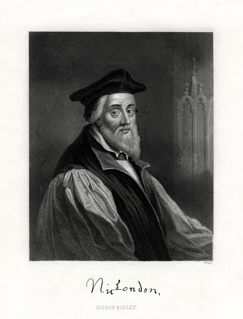 Nicholas Ridley, kuollut 16. lokakuuta 1555, englantilainen pappi, 1800-luku tekijältä W. Holl
