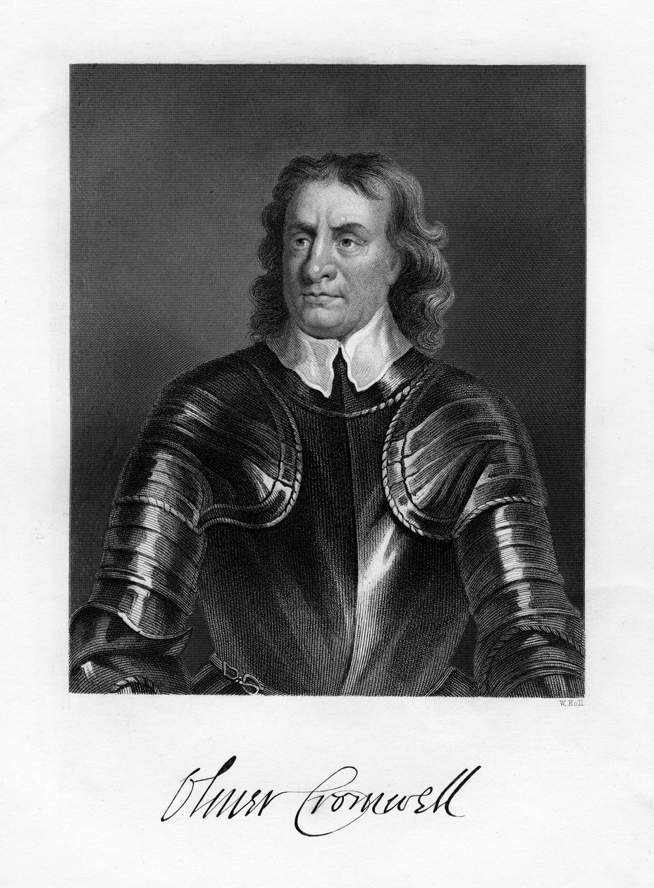 Oliver Cromwell, englantilainen sotilas ja valtiomies, 1800-luku tekijältä W. Holl