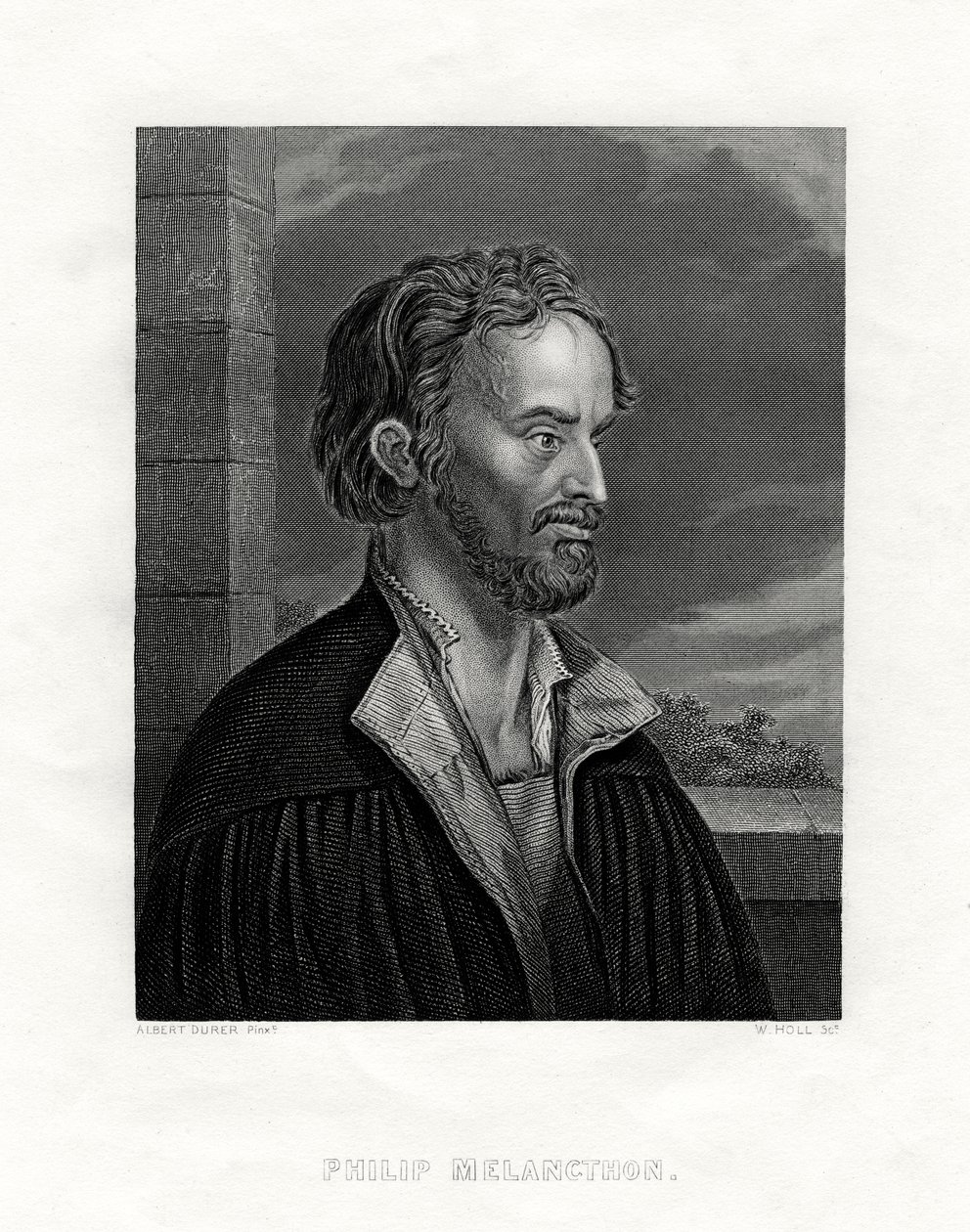 Philipp Melanchthon Saksalainen teologi ja protestanttisen uskonpuhdistuksen kirjailija, 1800-luku. tekijältä W. Holl
