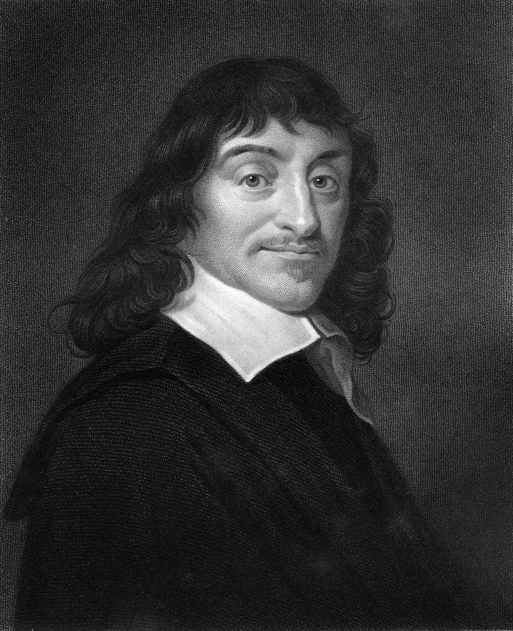 Rene Descartes, 1600-luvun ranskalainen filosofi ja matemaatikko, 1836. tekijältä W. Holl