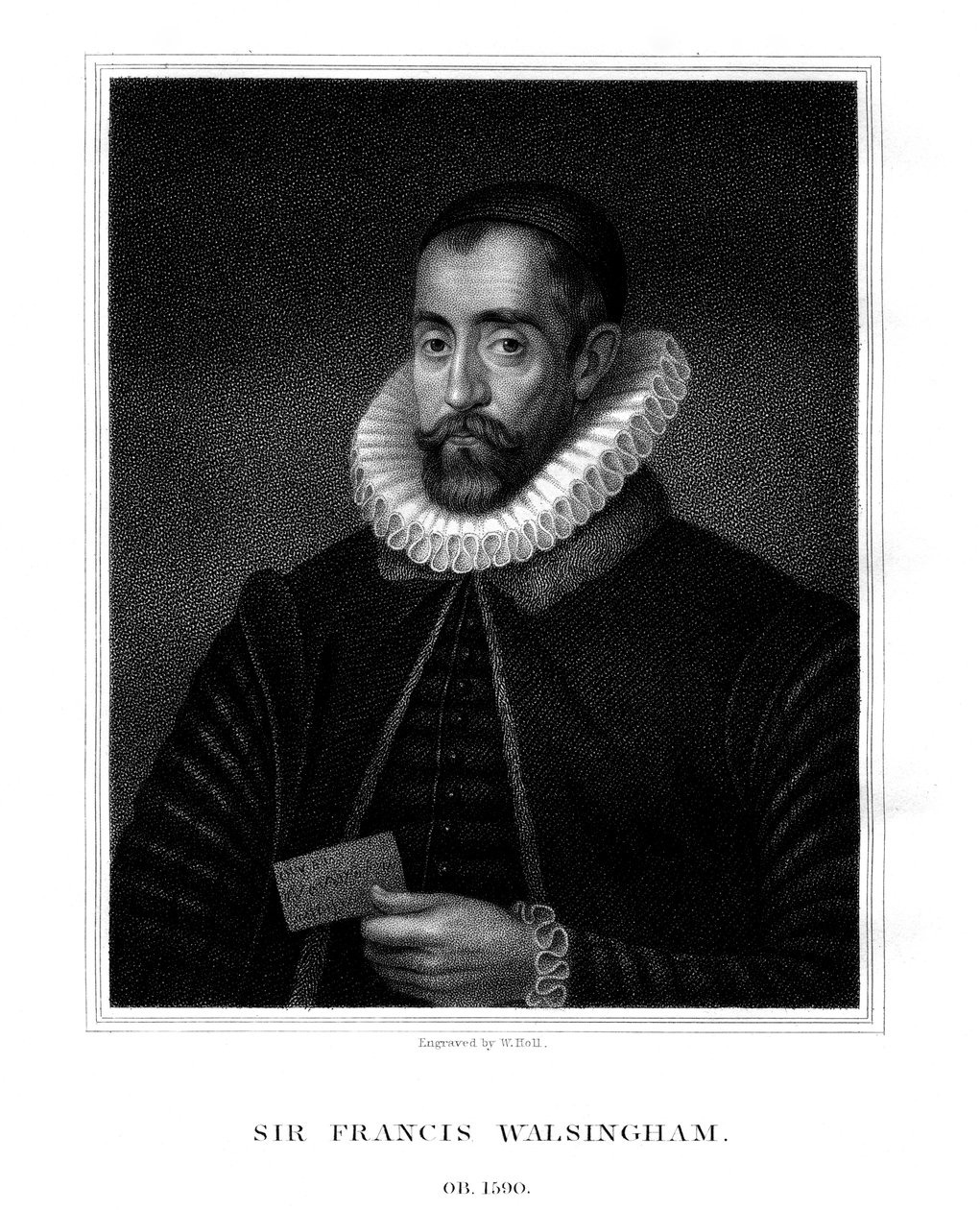 Sir Francis Walsingham, kuningatar Elizabeth I:n vakooja, 1824. tekijältä W. Holl