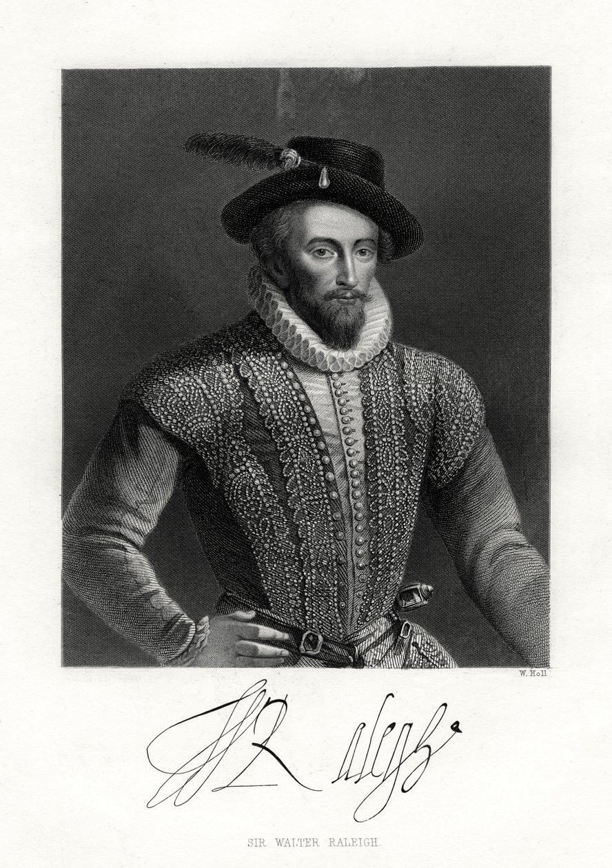 Sir Walter Raleigh, 1800-luku tekijältä W. Holl