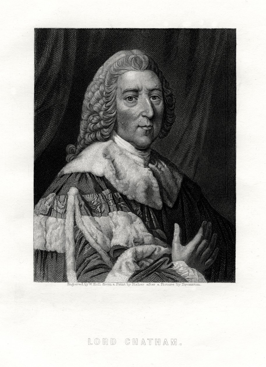 William Pitt, Chathamin ensimmäinen jaarli, brittiläinen Whig-valtiomies, 1800-luku. tekijältä W. Holl