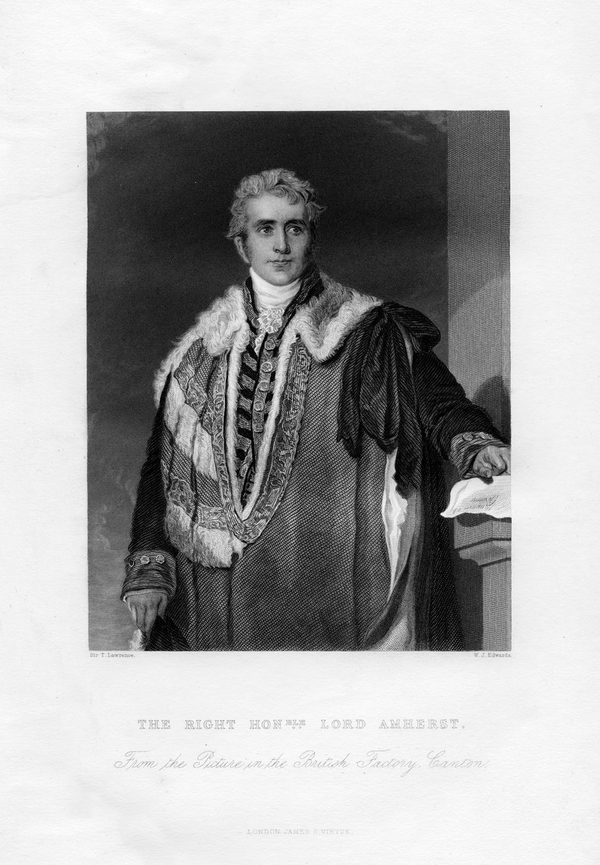 William Pitt Amherst, 1. Earl Amherst, Intian kenraalikuvernööri, 1800-luku. tekijältä W. J. Edwards