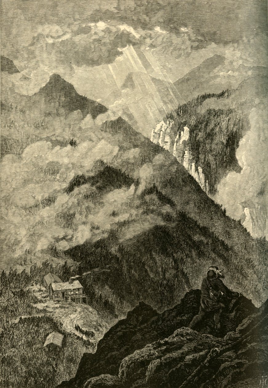 "Katsoen salakuljettajan lovia nenästä", 1874. tekijältä W. J. Linton
