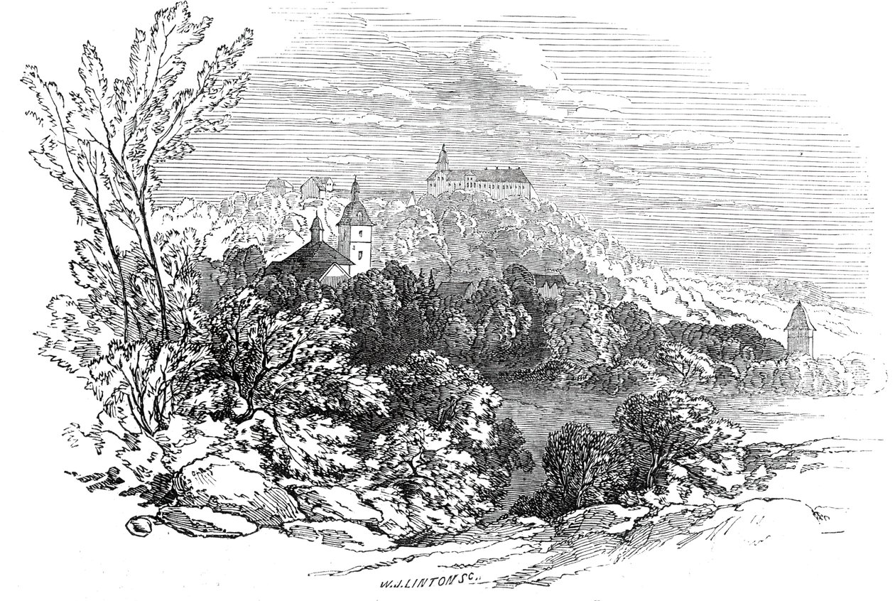 Molsdorfin palatsi - Hänen kuninkaallisen korkeutensa prinssi Albertin piirroksesta, 1845. tekijältä W. J. Linton