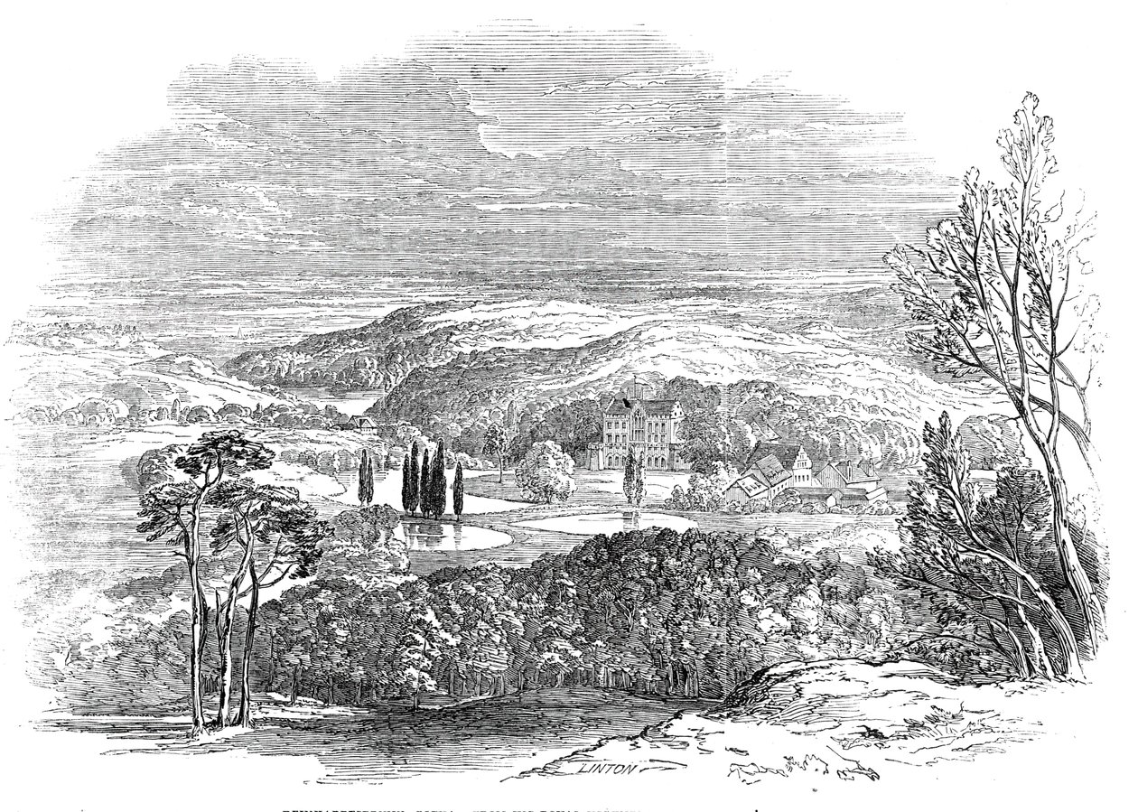 Reinhardsbrunn, Gotha - Hänen kuninkaallisen korkeutensa prinssi Albertin piirroksesta, 1845. tekijältä W. J. Linton