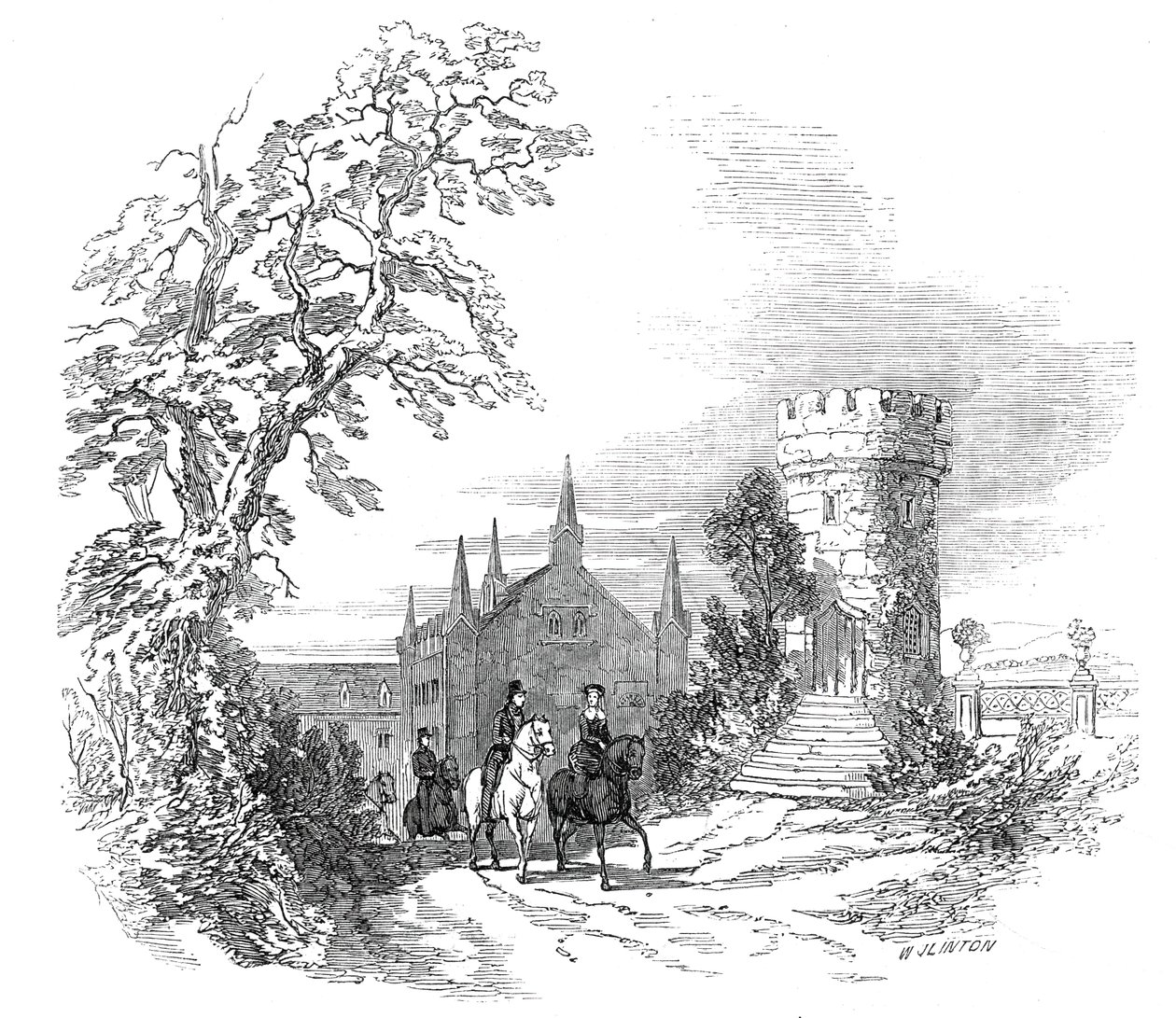 Rosenau – Hänen kuninkaallisen korkeutensa prinssi Albertin piirroksesta, 1845. tekijältä W. J. Linton