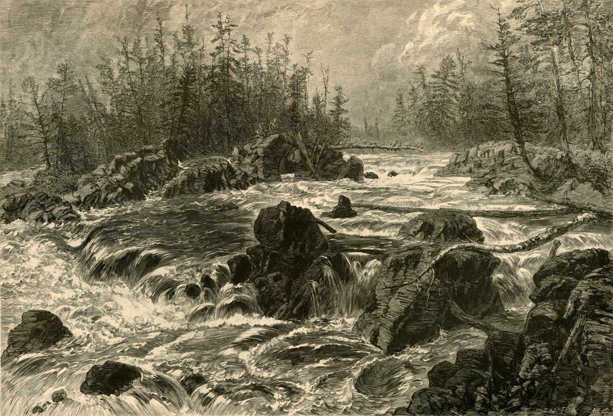 "The Dalles of the St. Louis", 1874. tekijältä W. J. Linton