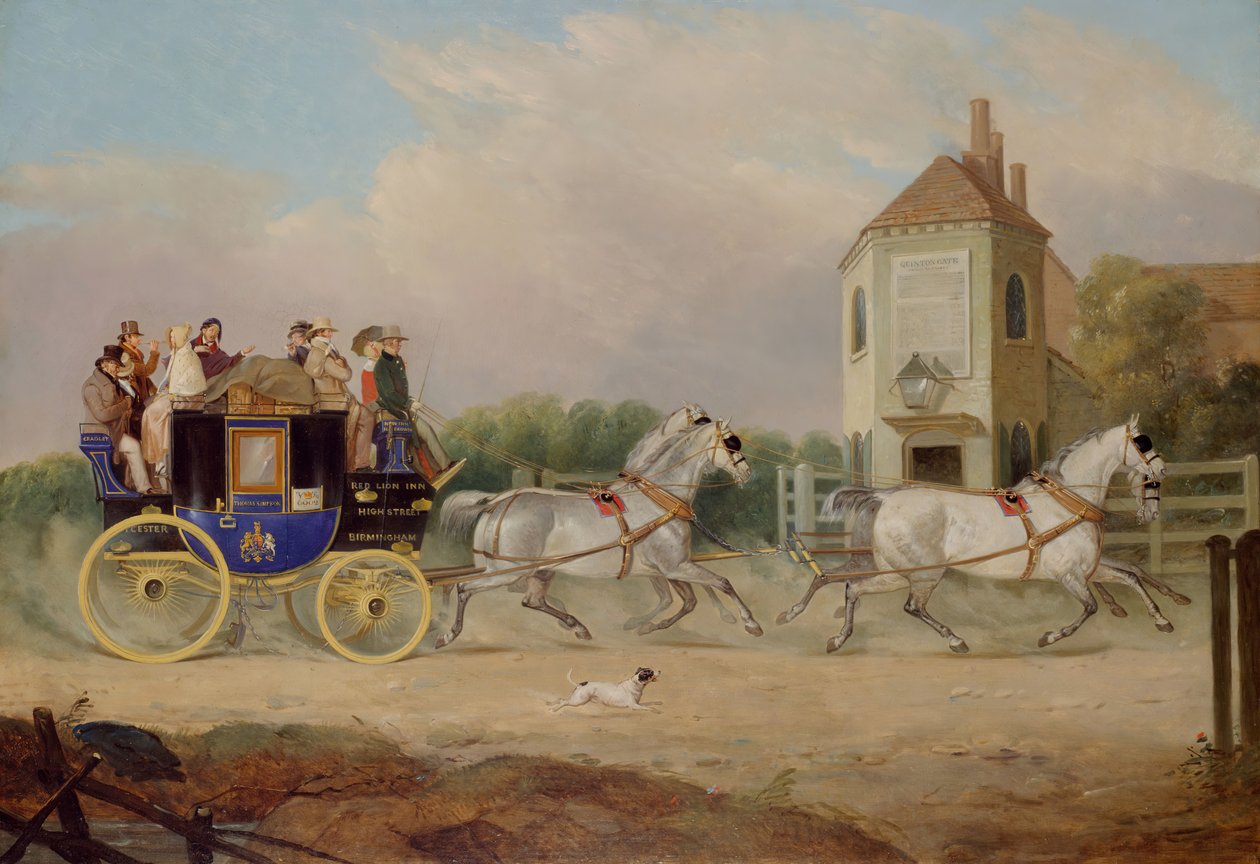 Stourbridgesta Birmingham Royal Mail Coachiin, 1842. tekijältä W. J. Pringle