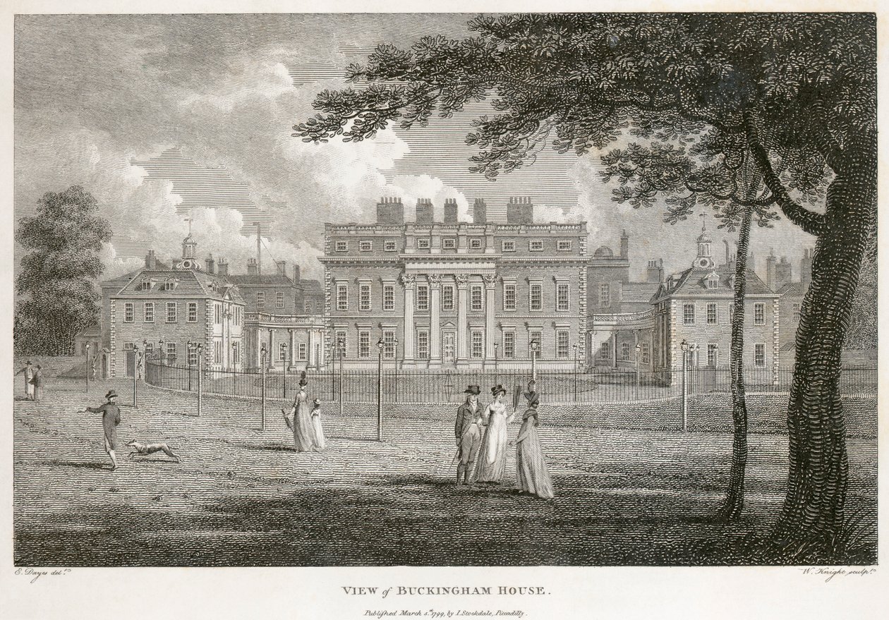 Buckingham House, Westminster, Lontoo, 1799 tekijältä W Knight