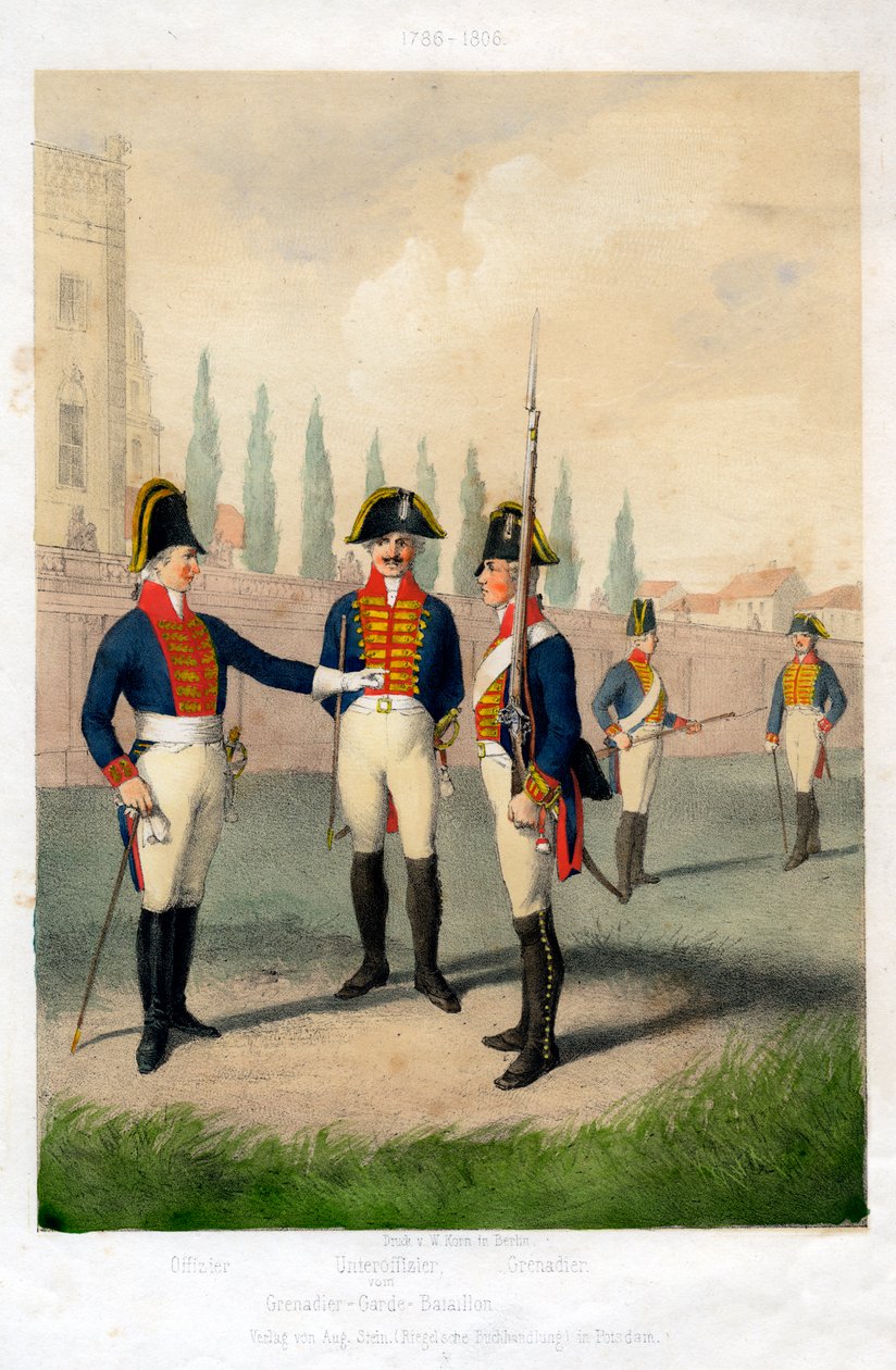 Grenadier-vartiopataljoona, 1786-1806 1800-luku. tekijältä W Korn