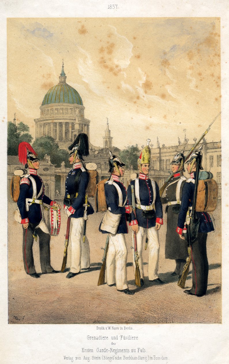 Preussin armeijan kranadierit ja fusilierit, 1857. tekijältä W Korn