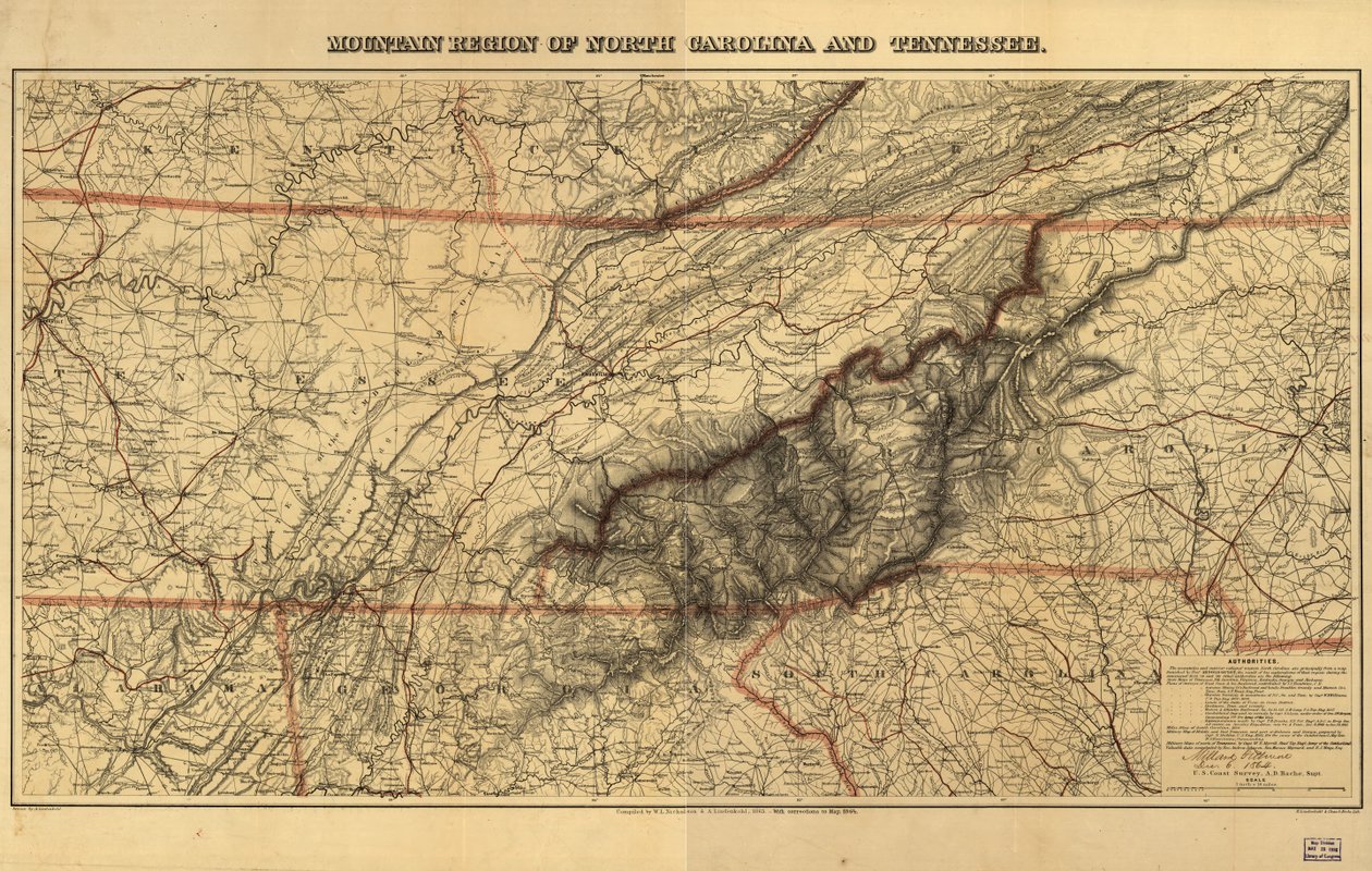 Pohjois-Carolinan ja Tennesseen vuoristoalue. tekijältä W. L.; Lindenkohl Nickolson