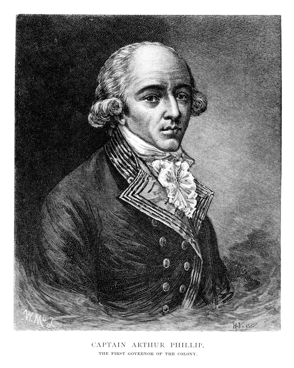Arthur Phillip, Britannian amiraali ja siirtomaakuvernööri, 1886. tekijältä W. Macleod