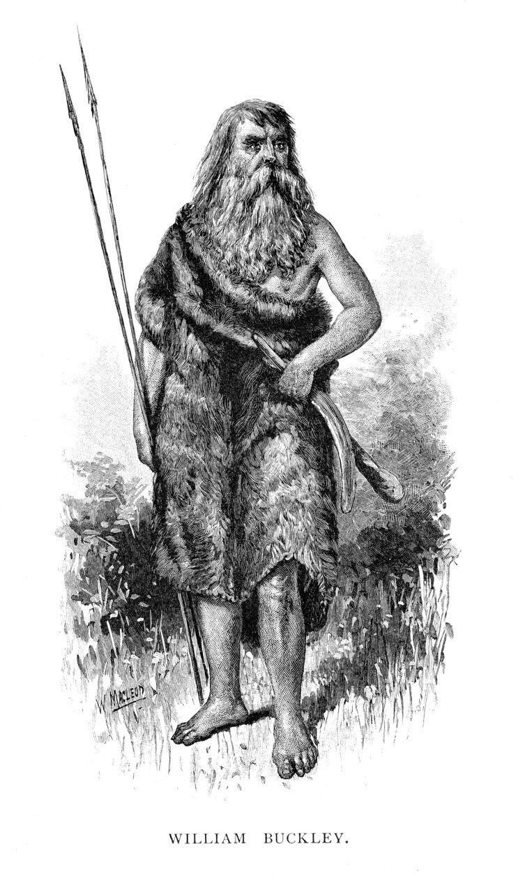 William Buckley, pakeni englantilaiselta tuomitulta Australiassa, 1886. tekijältä W. Macleod