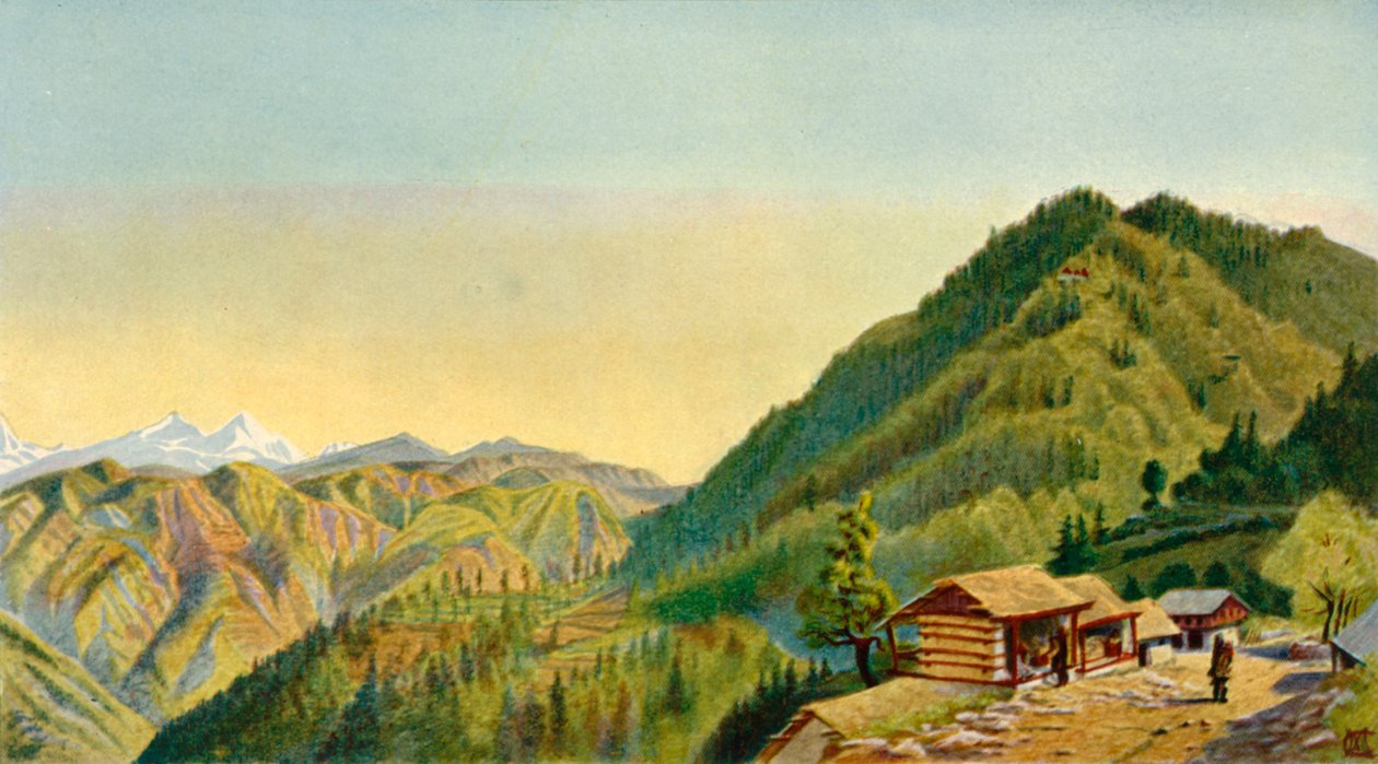 "The Retreat, Mashobra, kenraali Robertsin koti kukkuloilla lähellä Simlaa", 1850-luku, 1901. tekijältä W McCracken