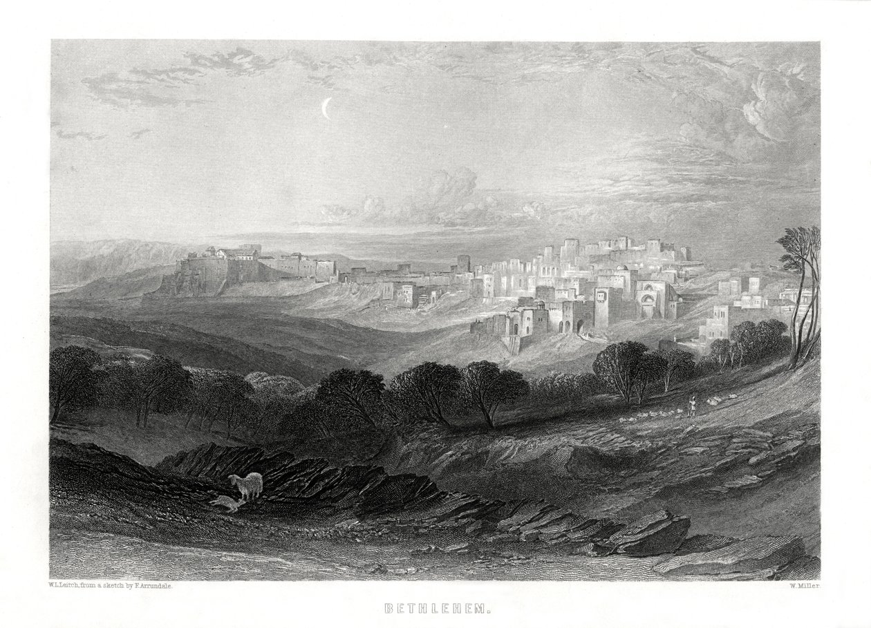 Betlehem, Palestiina, 1800-luku tekijältä W. Miller