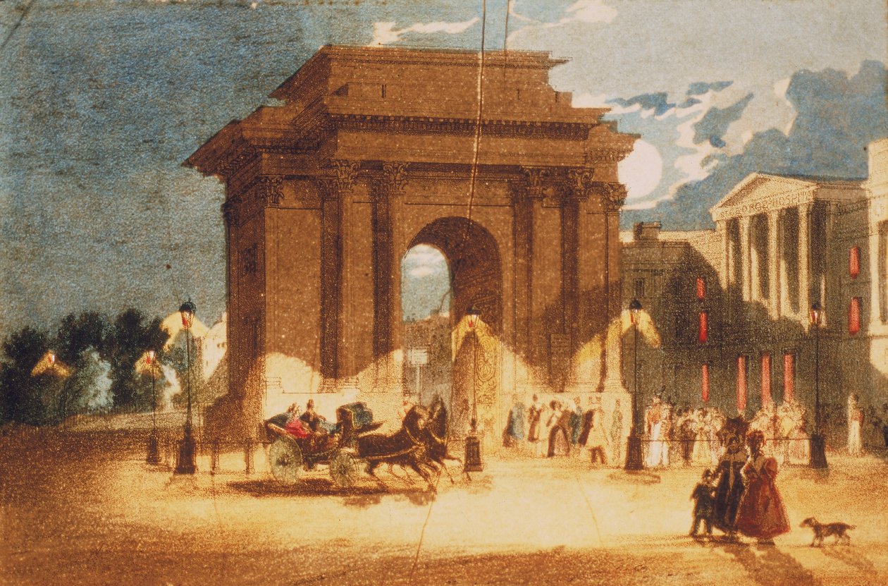 Hyde Park Corner, Westminster, Lontoo, 1835 tekijältä W Spooner
