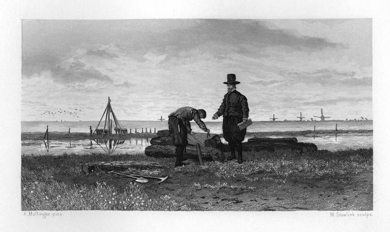 Jan Leeghwater, hollantilainen tehtaanrakentaja ja hydrauliinsinööri, 1608 c1870 tekijältä W. Steelink
