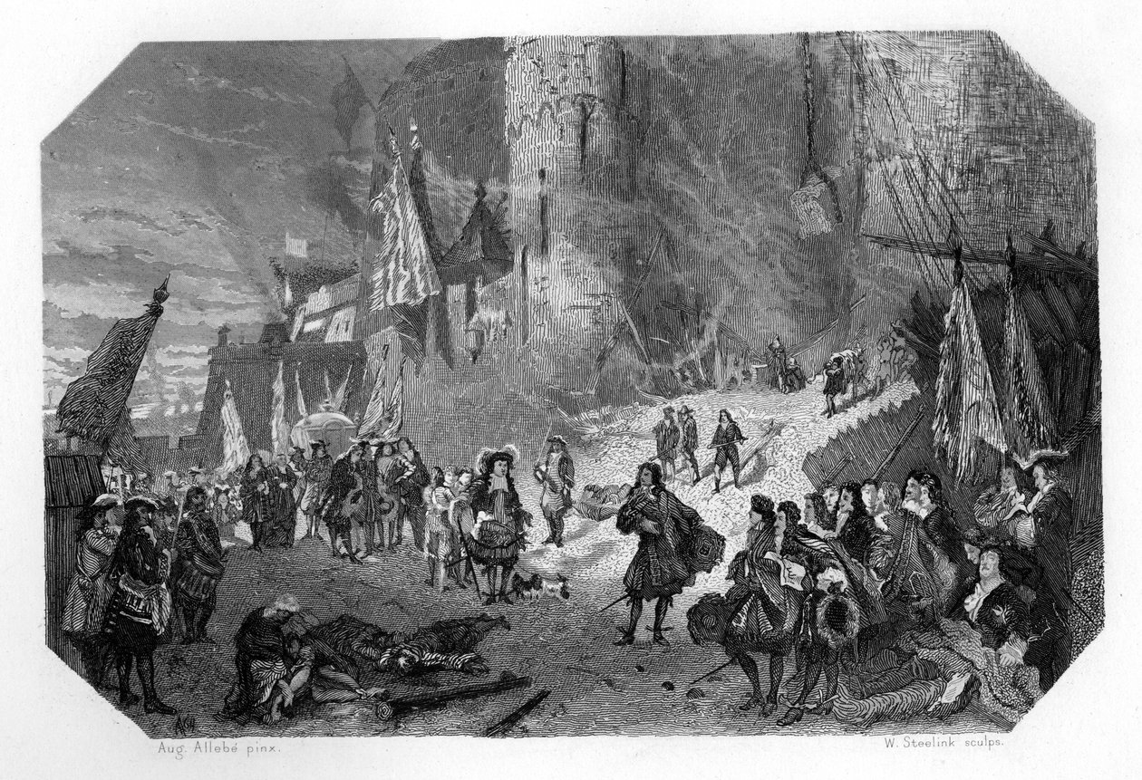 Menno van Coehoorn, hollantilainen sotilas ja sotilasinsinööri, Namurin piirityksessä, 1692, c1870 tekijältä W. Steelink
