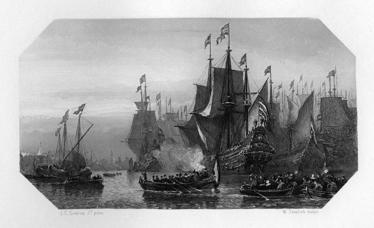 Piet Pieterszoon Hein tuo hopealaivaston, Alankomaat, 1629 c1870 tekijältä W. Steelink