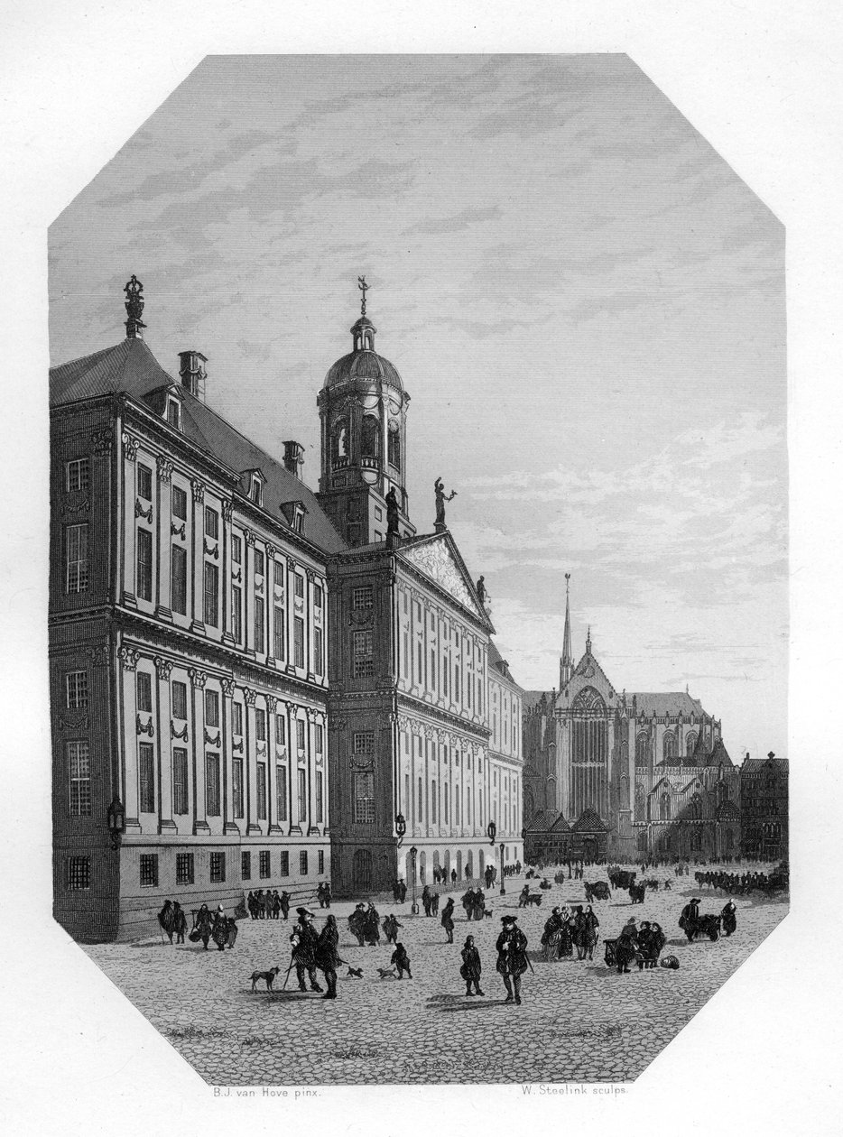 Kaupungintalo Amsterdamissa, Alankomaissa, vuonna 1870 tekijältä W. Steelink