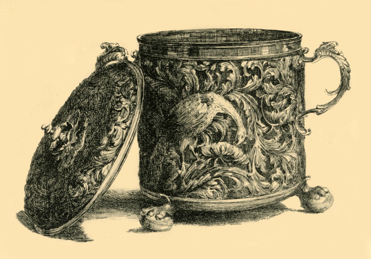 Hopeakullattu kuppi ja kansi, 1669-1670, 1881. tekijältä W T Roberts