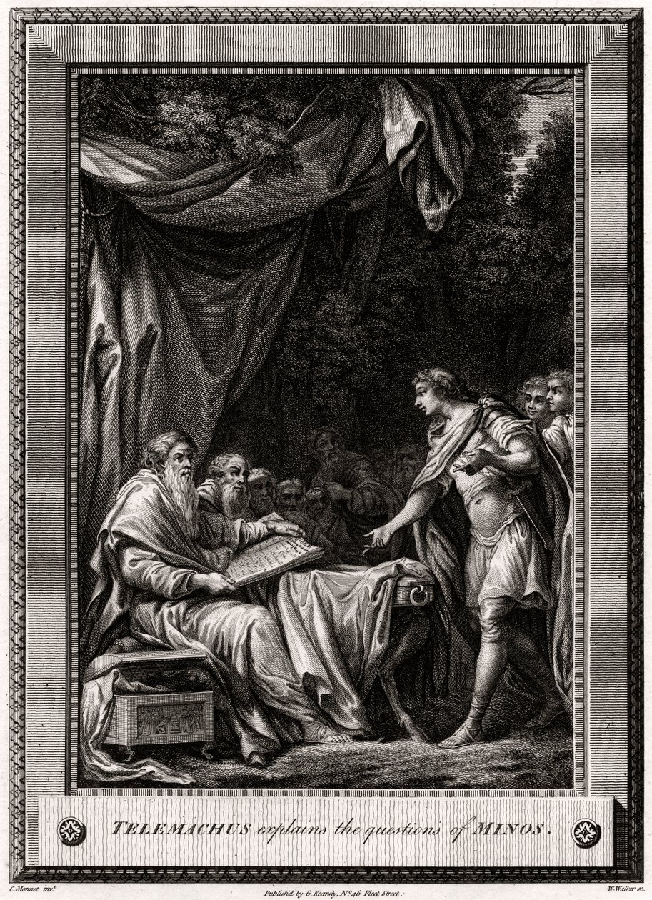 Telemachos selittää Minoksen kysymykset, 1776 tekijältä W. Walker