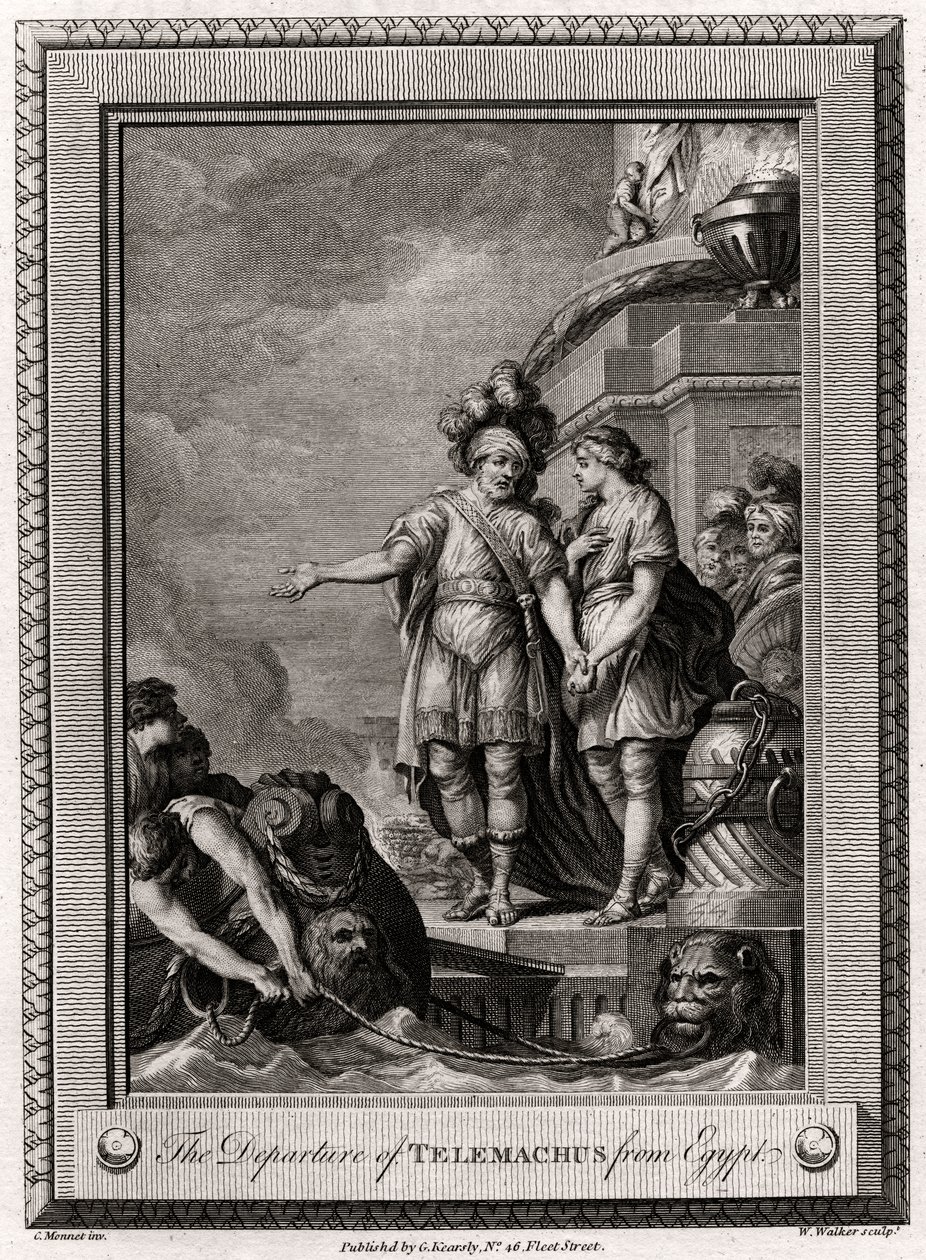 Telemachuksen lähtö Egyptistä, 1775 tekijältä W. Walker